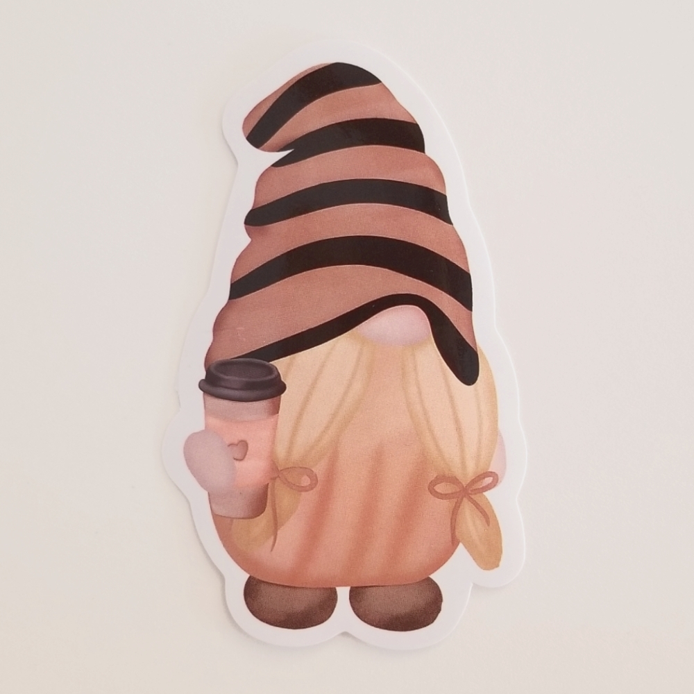 10/$10 Gnome & Coffee Sticker